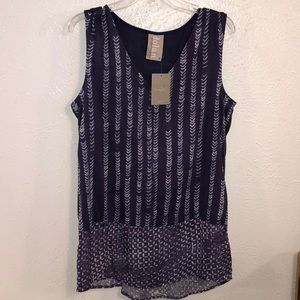 NWOT Anthropologie Navy Blue/Purple Tunic